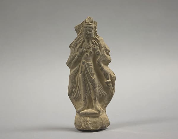 Votive tablet with bodhisattva