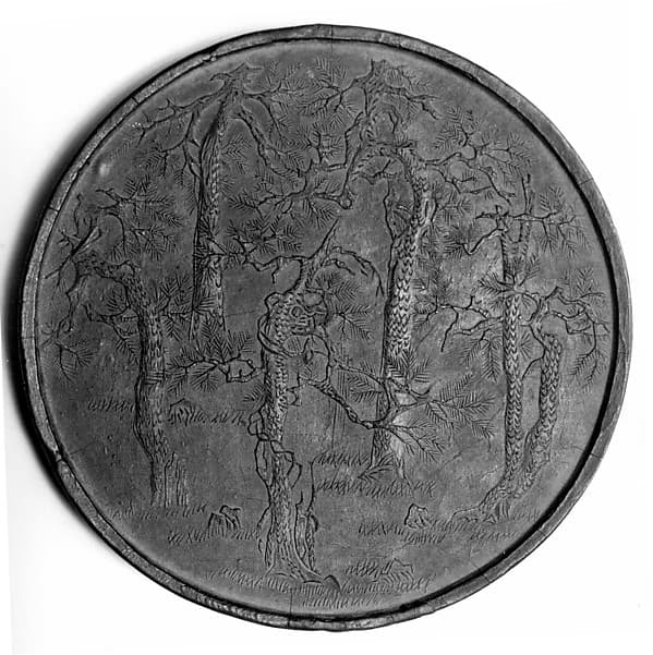 Ink Tablet Decorated with Five Pines, by Cheng Junfang