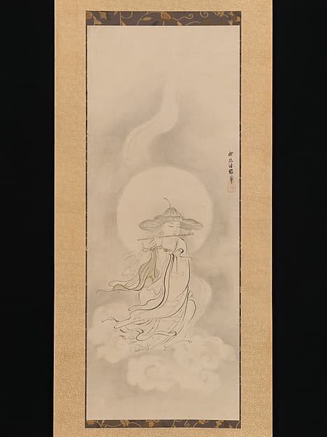 Jizō Bosatsu Playing a Flute, by Kano Tan'yū