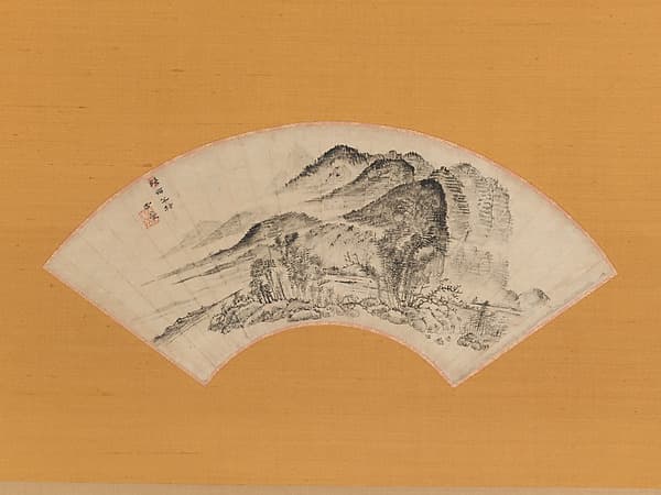 Lingering Rain over Half the Village, by Urakami (Uragami) Gyokudō