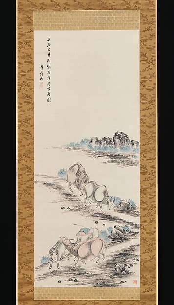 Herdboy and Water Buffaloes Returning Home, by Takahashi Sōhei