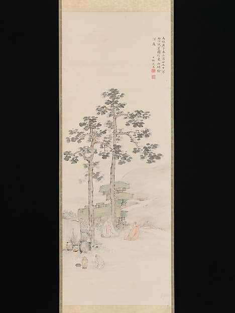Sampling Tea beneath the Wu Trees, by Nakabayashi Chikutō