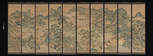 Mythical landscape with immortals, by Unidentified artist