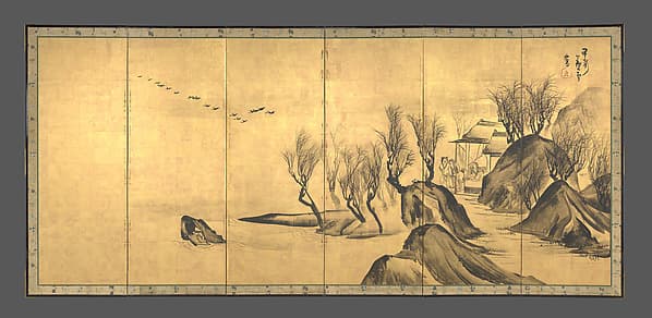 Landscapes with the Chinese Literati Su Shi and Tao Qian, by Nagasawa Rosetsu