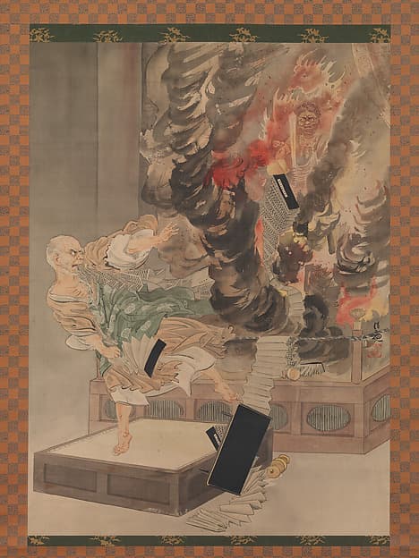 The Fury of Monk Raigō, by Kobayashi Kiyochika