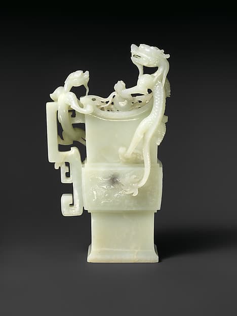 Archaic-style vase with dragons