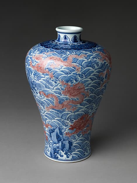 Meiping vase with dragons amid waves