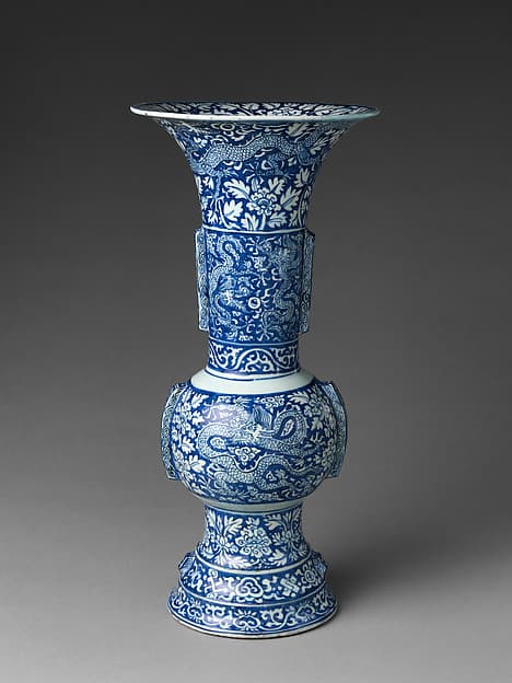 Vase in the form of an archaic bronze zun