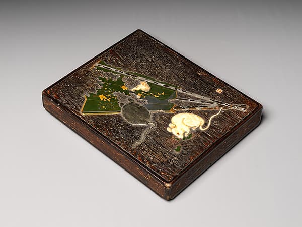 Writing Box (Suzuribako) with Mice and Fan, by Ogawa Haritsu (Ritsuō)
