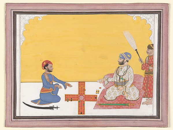 Maharaja Sovan Singh playing pachisi, by Ambav