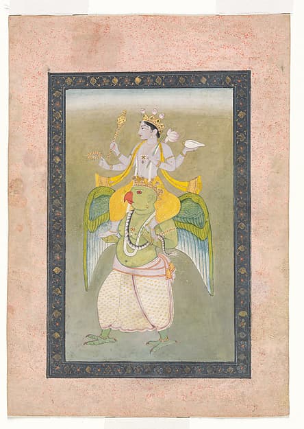 Vishnu on Garuda, by Sajnu