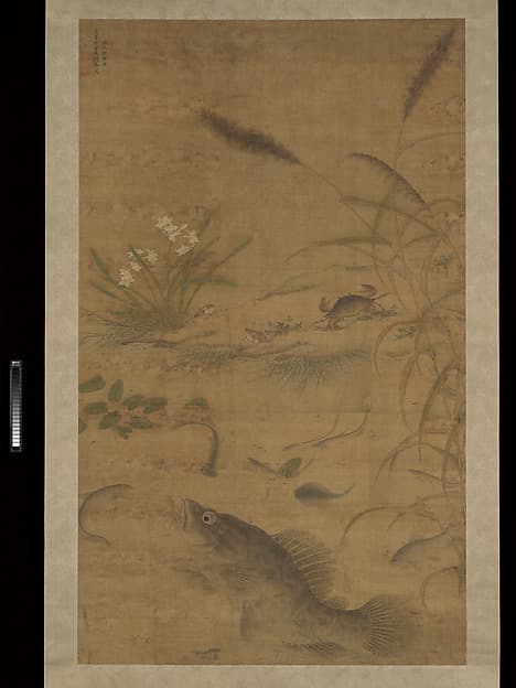 Flowers, fish, and crabs, by Liu Jie