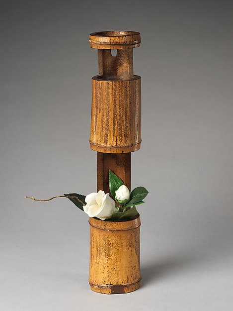 Double-cut (Nijū-giri) Flower Container (Hanaire), named Cool Summer Morning (Shinryō), by Kōgetsu Sōgan