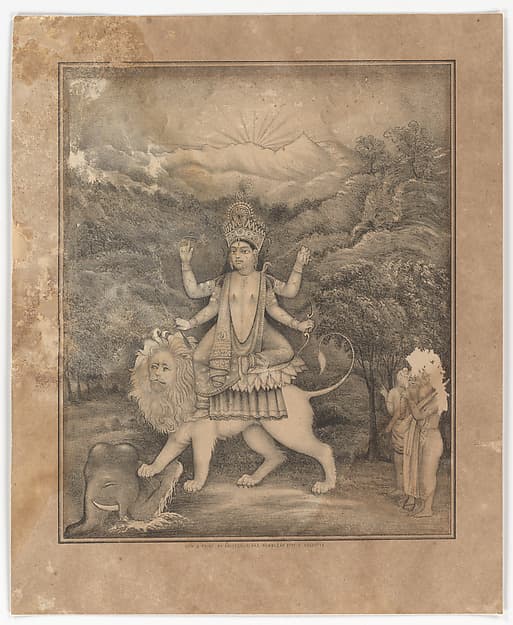 Goddess Jagadhatri, by Krishnahari Das