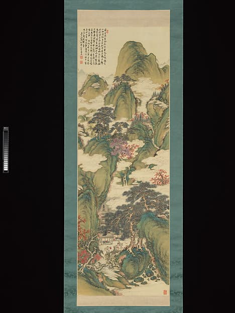 White Clouds and Crimson Trees, by Tanomura Chokunyū 田能村直入
