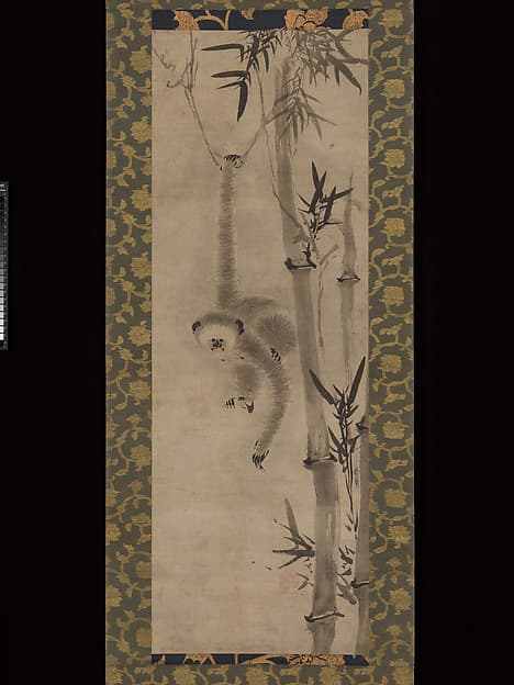 Gibbon and Bamboo, by Sesson Shūkei 雪村周継