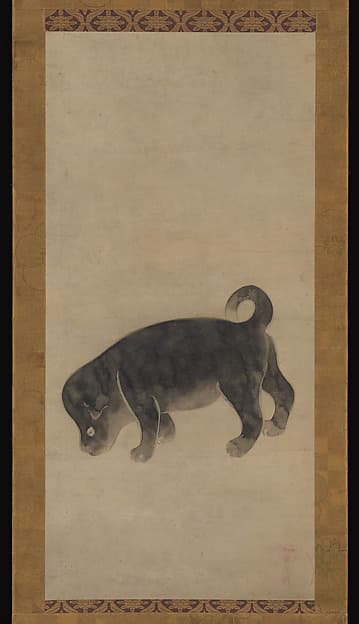 Puppy, by Studio of Tawaraya Sōtatsu 俵屋宗達工房