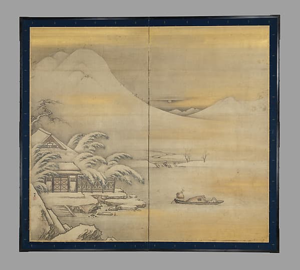 Wang Ziyou Visiting Dai Andao on a Snowy Evening (Ō Shiyū hō Tai Andō zu), by Kano Sansetsu