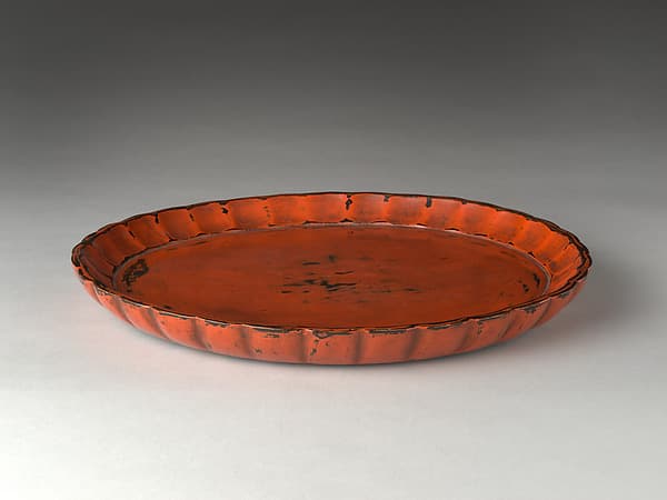 Large Negoro Lobed Tray (Rinka-bon)