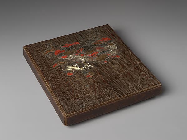 Writing box with design of praying mantis, by Ogawa Haritsu (Ritsuō)