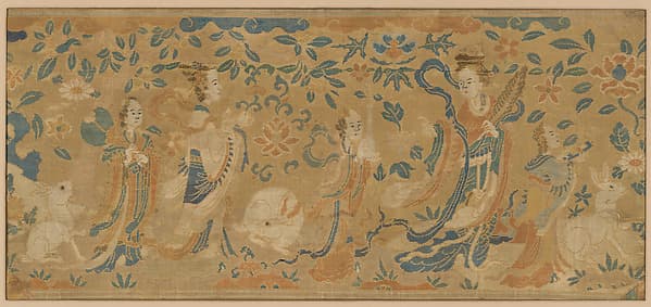 Panel with the moon goddess and attendants