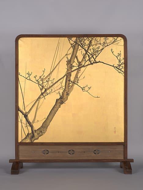 Poem in Chinese on the Theme of Plum Blossoms Reflected in Water, by Matsumura Keibun
