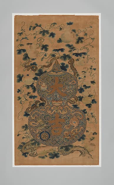 Panel with gourds on vines