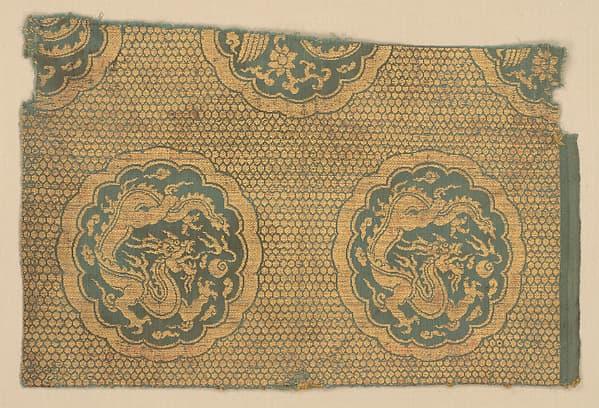 Textile with dragons and phoenixes