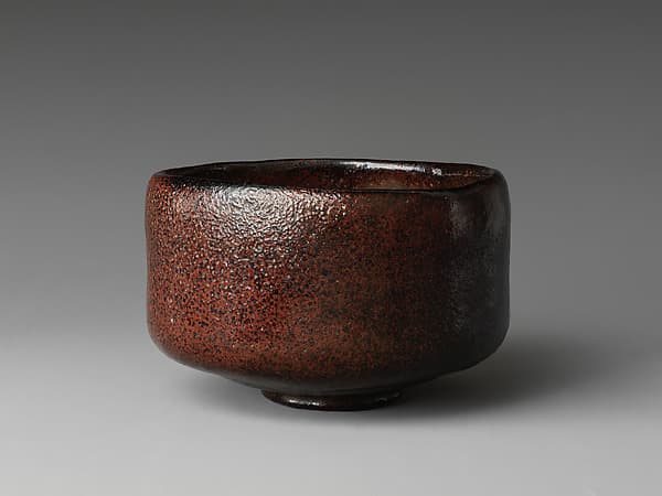 Black Raku Teabowl, named “Setting Sun” (Sekiyō), by Raku Ichinyū