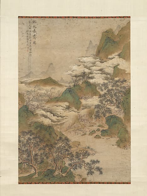 Peach Trees Along the River Bank after Spring Rain, by Wu Tong
