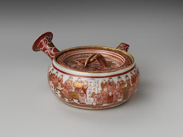 Sencha Teapot (Kyūsu) with Literati