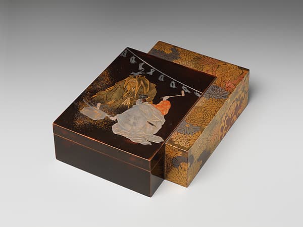 Incense Box with Scene from Noh Play Kokaji, by Koma School