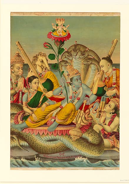 Vishnu Narayana on the divine serpent Shesha (Shri Sheshanarayana)