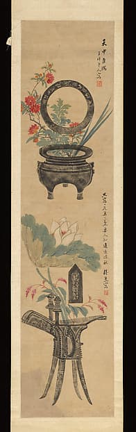Rubbings and flowers, by Zhang Xiong