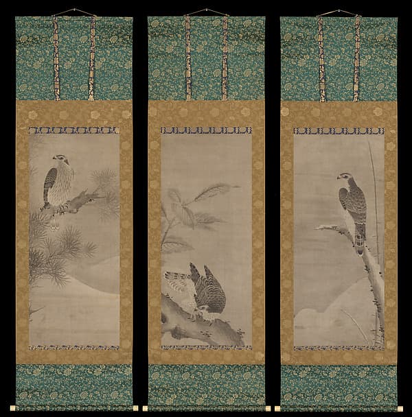 Hawks, by Mitani Tōshuku (Unkoku Tōshuku)