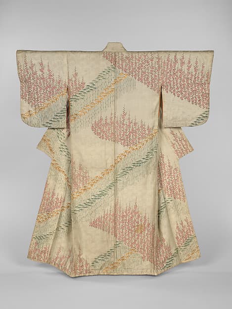 Robe (Kosode) with Bamboo and Plum