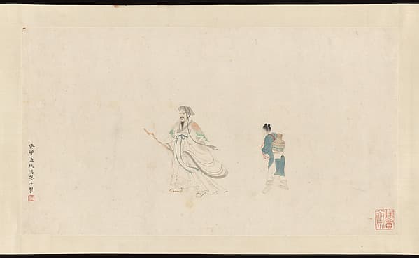Two figures after Qiu Ying, by Liu Yanchong