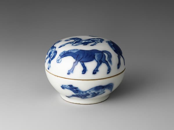 Seal paste box with eight horses