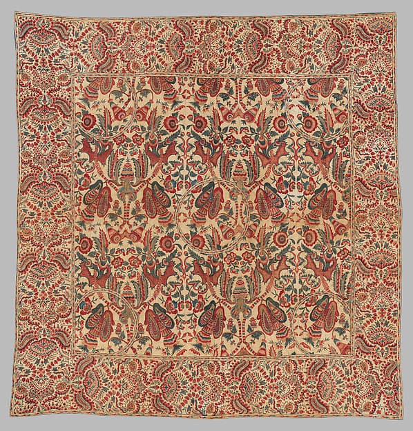 Quilted palampore for the Dutch market