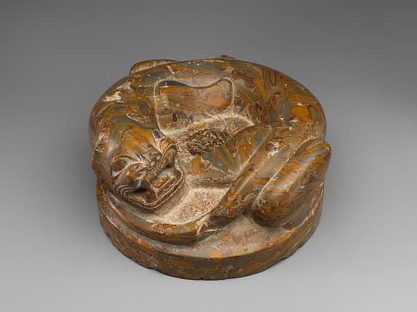 Pole base in the form of a tiger