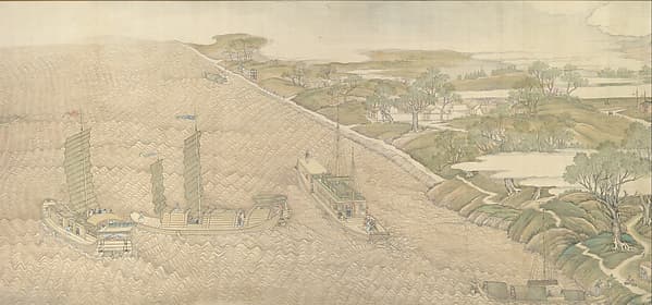 The Qianlong Emperor's Southern Inspection Tour, Scroll Four: The Confluence of the Huai and Yellow Rivers, by Xu Yang