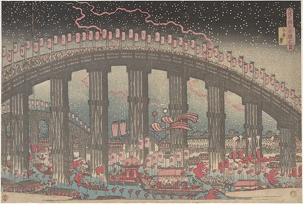 The Tenmangu Festival at Osaka, by Yashima Gakutei