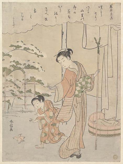 Poem by Fujiwara no Motozane (ca. 860) from the Series Thirty-Six Poets, by Suzuki Harunobu