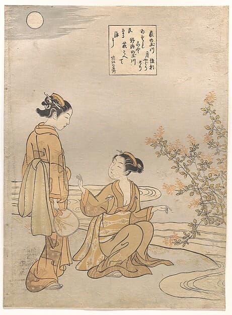 Hagi no Tamagawa, by Suzuki Harunobu