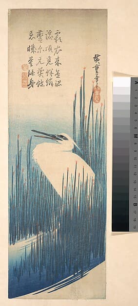 White Heron Standing among Reeds, by Utagawa Hiroshige