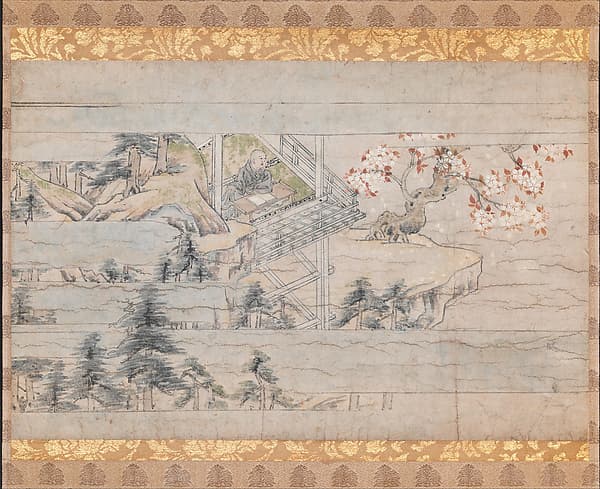 Detached section from scroll one from A Long Tale for an Autumn Night (Aki no yo no nagamonogatari), now remounted in original position as part of 2002.459.1