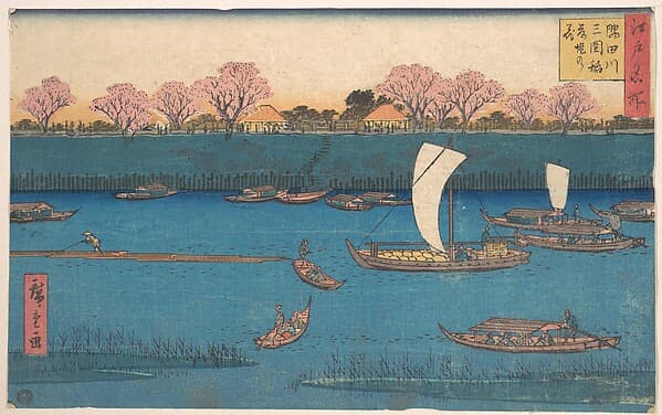 Sumidagawa Mimeguri Hana Zakari no Kei, by Utagawa Hiroshige II