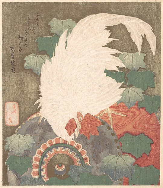 Cock on Drum, by Totoya Hokkei