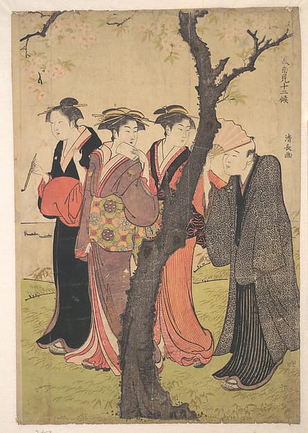 Cherry Blosson Viewing at Gotenyama, by Torii Kiyonaga