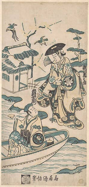 Scene from a Drama, probably "Musume Dojoji", by Torii Kiyonobu I